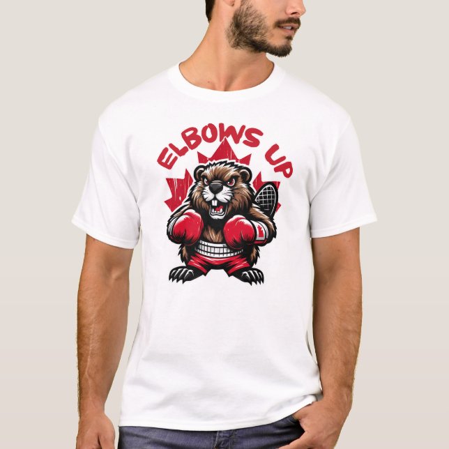 Camiseta Beaver Boxing com Orgulho Canadense - Cotovelos (Frente)
