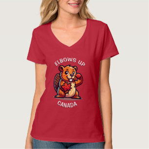 Camiseta Beaver com Folha de Mapeamento e Cotovelos no Cana