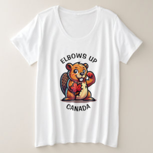 Camiseta Beaver com Folha de Mapeamento e Cotovelos no Cana