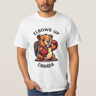 Camiseta Beaver com Folha de Mapeamento e Cotovelos no Cana