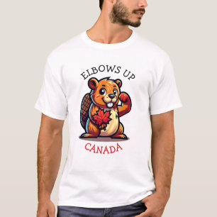Camiseta Beaver com Folha de Mapeamento e Cotovelos no Cana