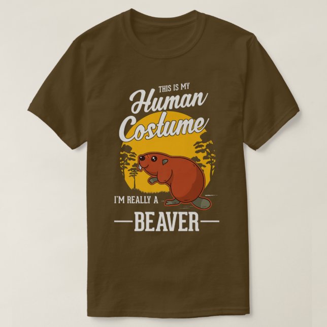 Camiseta Beaver Costume Humano Beaver Beaver 483 (Frente do Design)