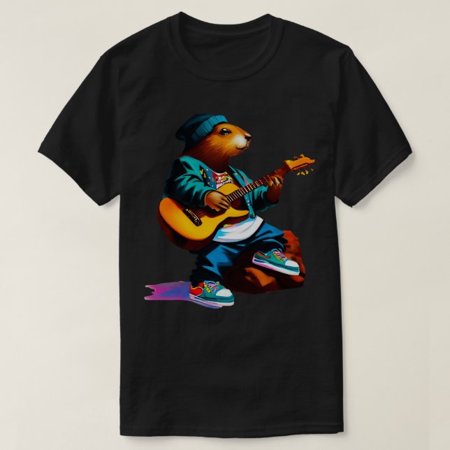 Camiseta Beaver e Violão (Frente do Design)
