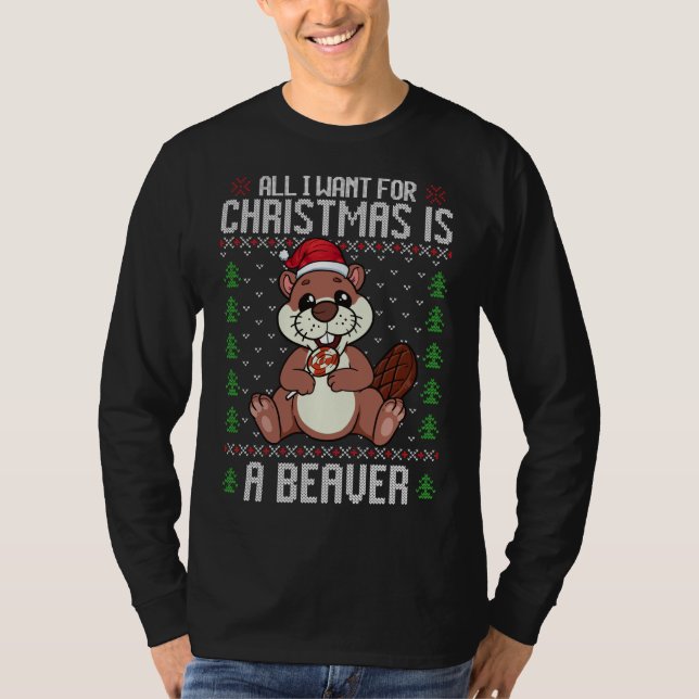 Camiseta Beaver Feio De Natal Vivo De Natal (Frente)