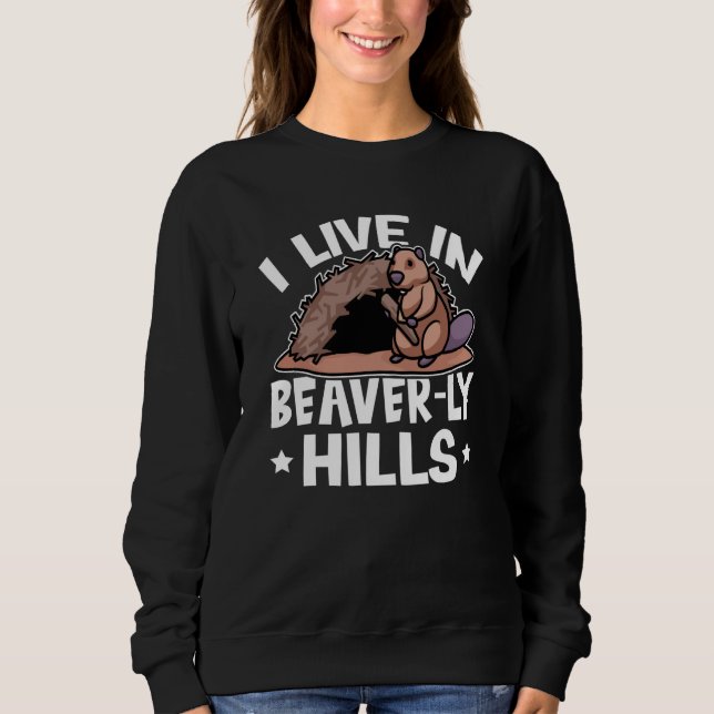 Camiseta Beaver I Live In Beaver ly Hills (Frente)