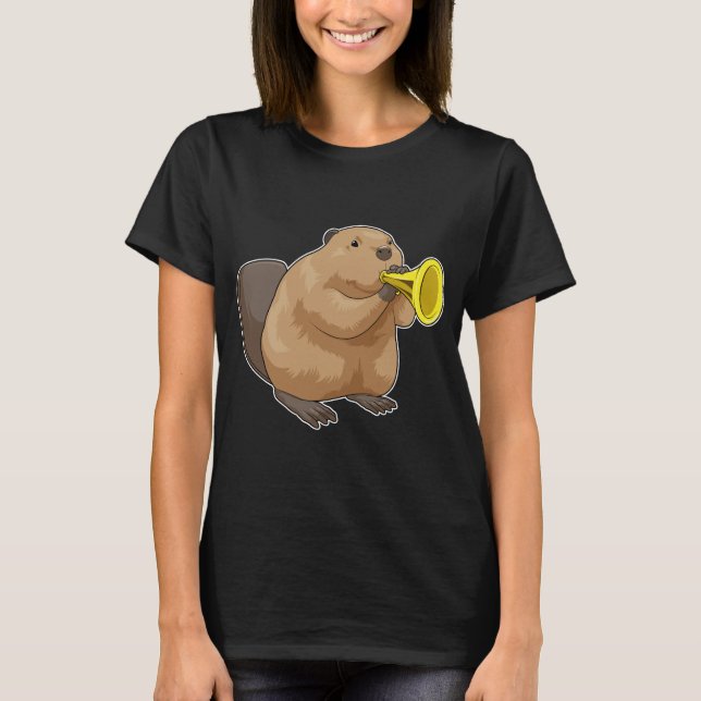 Camiseta Beaver Musical Trumpet Music (Frente)