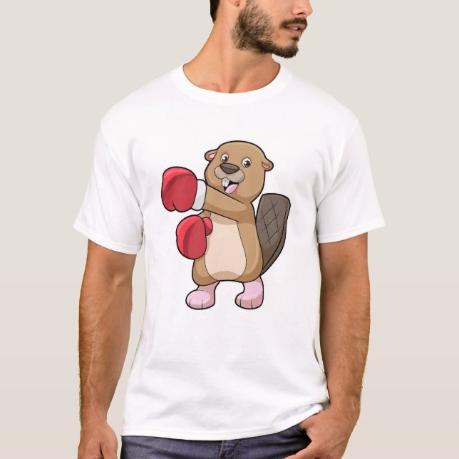 Camiseta Beaver no Boxing com luvas no Boxing (Frente)