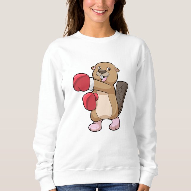 Camiseta Beaver no Boxing com luvas no Boxing (Frente)