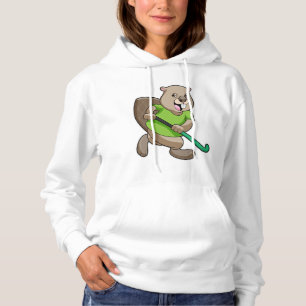 Camiseta Beaver no Hockey com Taco de Hóquei