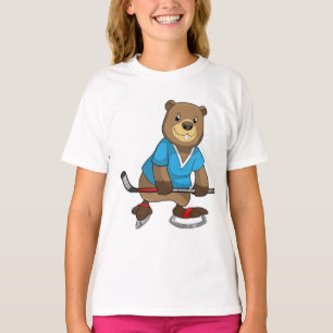 Camiseta Beaver no hóquei no gelo com bastão de hóquei no g