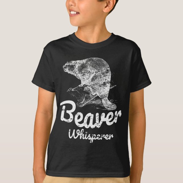 Camiseta Beaver Whisperer Beavers caçando caçadores (Frente)