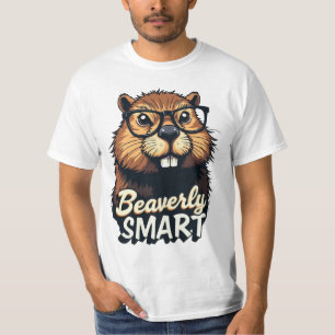Camiseta Beaverly Smart - Castor Engraçado com Gráfico de Ó