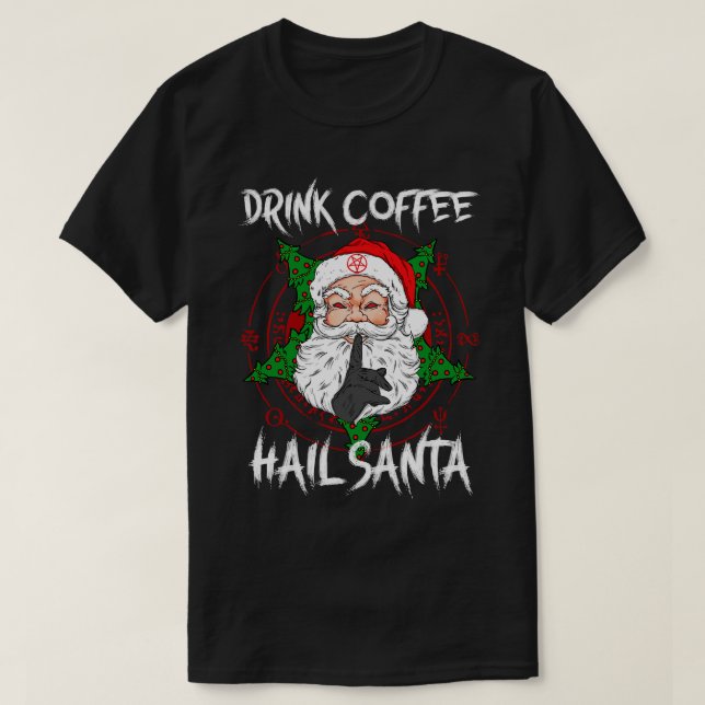 Camiseta Beba a Satã de granizo de café I Baphomet Death Me (Frente do Design)