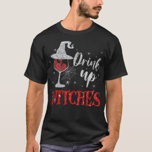 Camiseta Beba Bruxas Vidro Dia de as Bruxas engraçado Drink