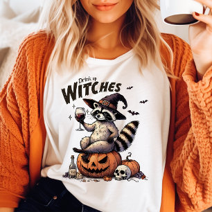 Camiseta Beba Bruxas Vintage Raccoon Halloween