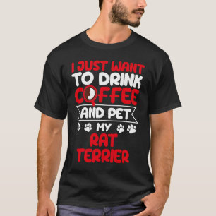 Camiseta Beba café e mastigue o humor do cão de rato Terrie
