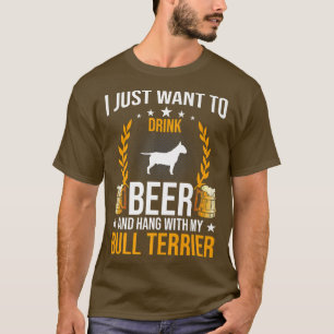 Camiseta Beba Cerveja E Aguente Com Meu Cachorro Touro Terr
