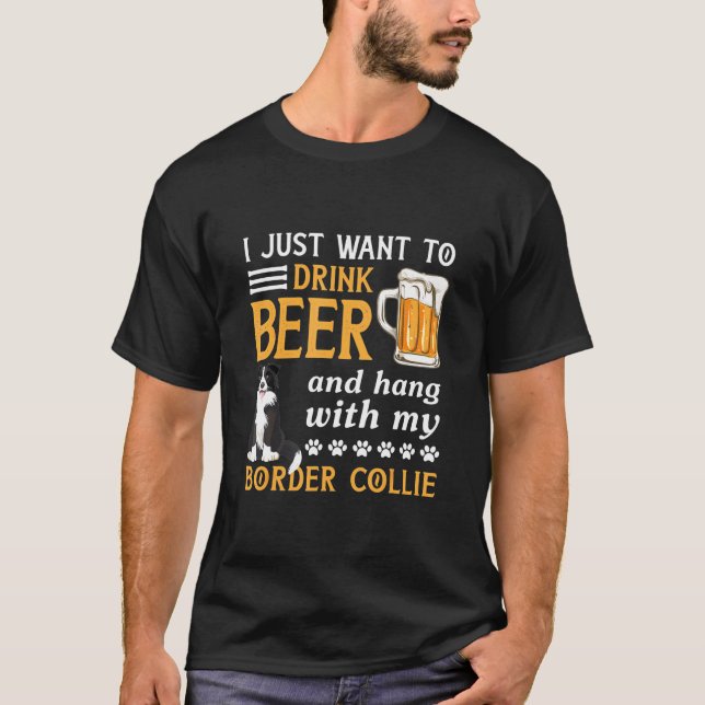 Camiseta Beba Cerveja E Aguente Com Meu Presente Collie Fro (Frente)