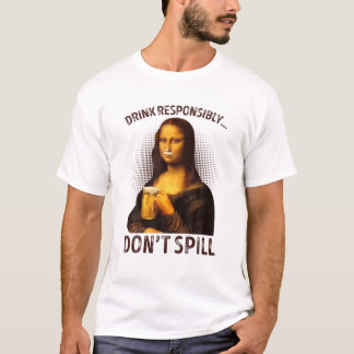 Camiseta Beba com responsabilidade Não Derramar Engraçado M