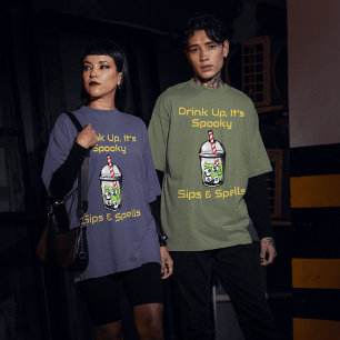 Camiseta Beba, é assustador com a Arte de Bebidas Assustado