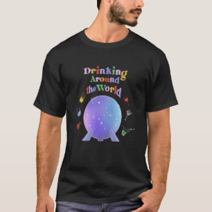 Camiseta Beba Em Torno Do Mundo Mostrando Férias Adultas