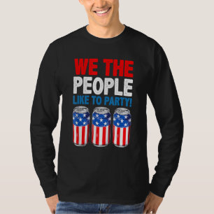Camiseta Beba Nós Povo Gosta de Festa Cerveja Bandeira EUA
