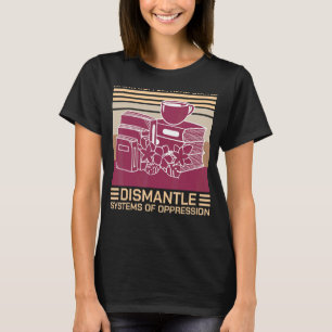 Camiseta Beba O Café Ler Livros Desmantelar Sistemas Da Opp