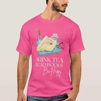 Camiseta Beba Os Livros De Leitura De Chá Sejam Felizes 231