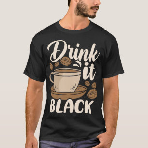 Camiseta Beba Preto Humor de Amante de Grão de Café