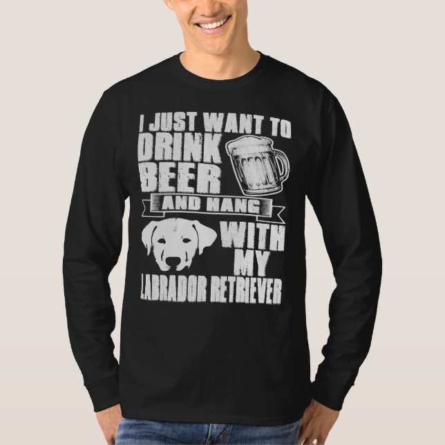 Camiseta Beba Uma Bebida Com O Cachorro De Retriever Labrad (Frente)