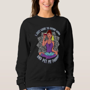 Camiseta Beba vinho e papagaios de animais de estimação I A