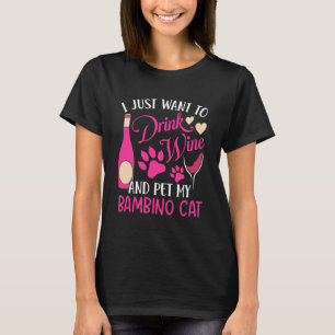 Camiseta Beba vinho e Pet My Bambino Cat Humor Mãe