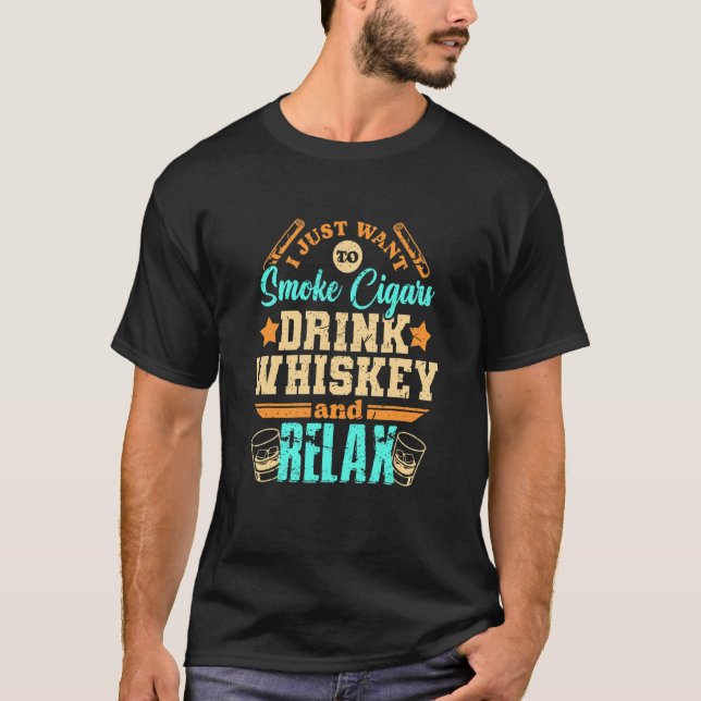 Camiseta Beba Whiskey E Relaxe A Bebida Com Álcool Whiskey (Frente)