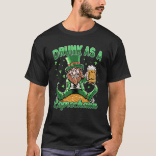 Camiseta Bebado como Leprechaun com Rua de Vidro de Cerveja