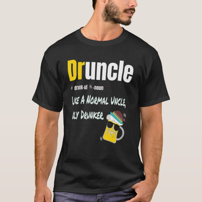 Camiseta Bêbado Como Um Tio Normal Apenas Bêbado Engraçado  (Frente)