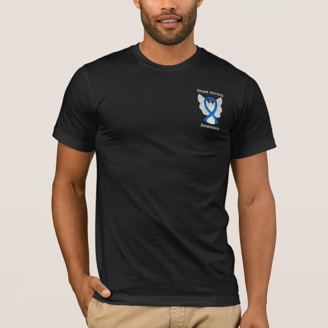Camiseta Bebado Conduzindo Sensibilização Fita de anjo Cami (Frente)