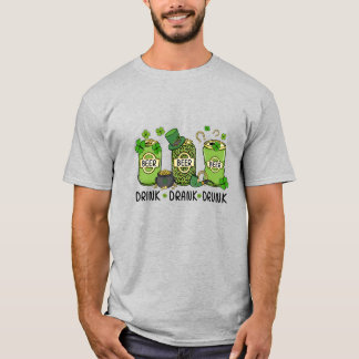 Camiseta Bebado de Bebida de Dia de São Patrício de Shamroc