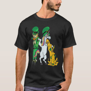Camiseta Bebado do Dia de São Patrick Unicorn Leprechaun H