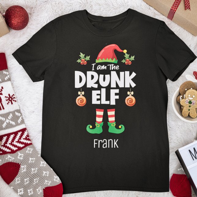 Camiseta Bebado elf que corresponde ao nome do natal (Criador carregado)