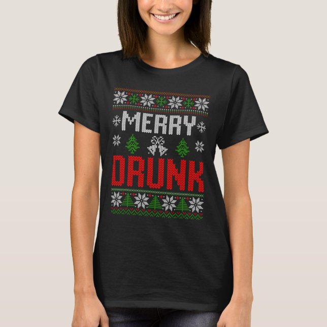 Camiseta Bebado feliz Estamos no Natal... (Frente)