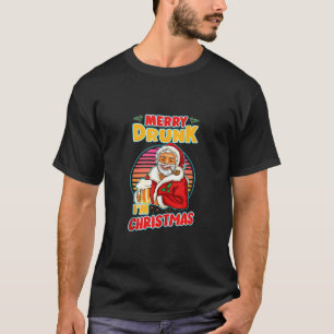 Camiseta Bebado feliz Eu sou Papai noel de Natal Beer Beer 