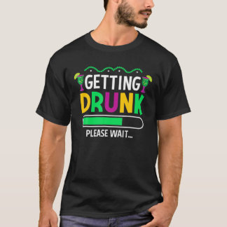 Camiseta Bebado, por favor, espere - Cerveja da Mardi Gras