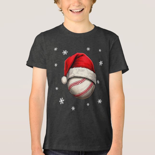 Camiseta Beball Ball Red Santa Hat (Frente)