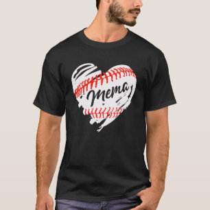 Camiseta Beball Heart Mema Mãe Dia de as mães Presente