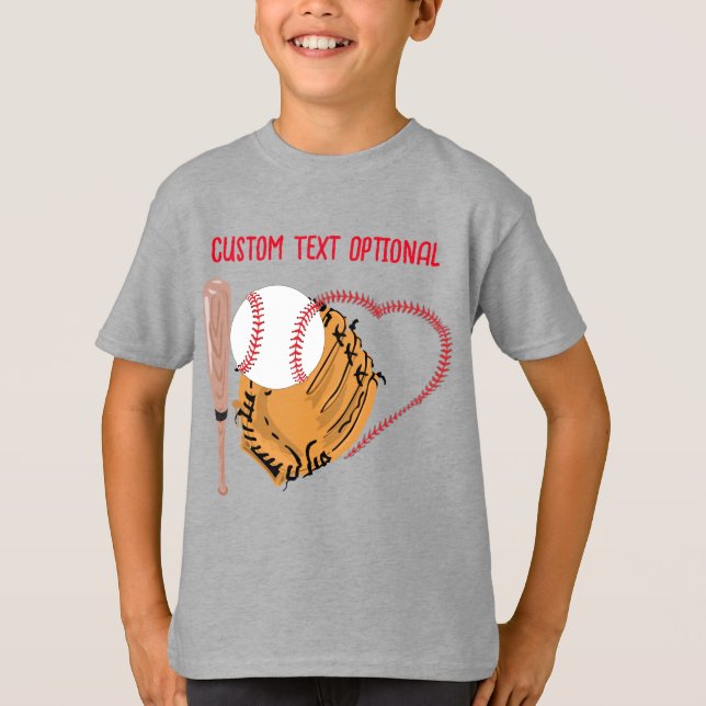 Camiseta Beball Love, Glove and Bats (Frente)