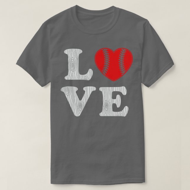 Camiseta Beball Love White Text Baseball Gift. (Frente do Design)