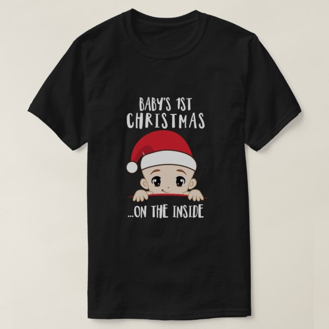 Camiseta Bebê 1rua De Natal Na Mãe Dentro para Ser Natal (Frente do Design)