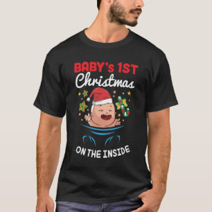 Camiseta Bebê 1rua Primeiro Natal Na Gravidez Dentro T