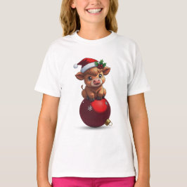 Camiseta bebê adorável de vaca das Terras Altas sentado