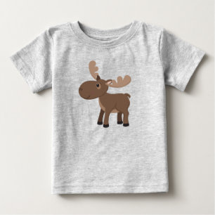Camiseta Bebê Alce Fofo Animal